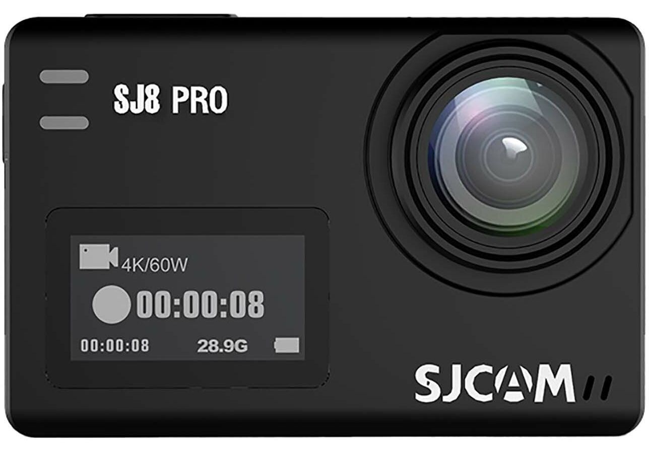 Экшн-камера SJCAM SJ8 PRO. черный. экшн камера sjcam sj8 dual screen черная с креплением цифровым стабилизатором водонепроницаемая 4k ultra hd на шлем голову грудь велосипед