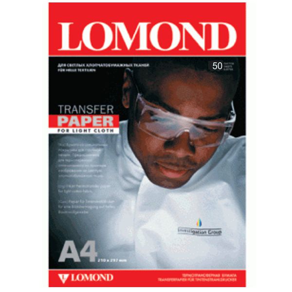 Термотрансфер Lomond 0808415 A4/140г/м2/50л./белый для струйной печати