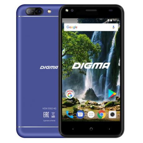 Смартфон Digma VOX E502 4G 16Gb 1Gb Blue - фото 1