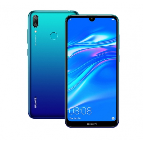 Смартфон Huawei Y7 2019 Aurora Blue - фото 1