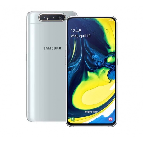 Смартфон Samsung Galaxy A80 128Gb 8Gb A805F Silver - фото 1