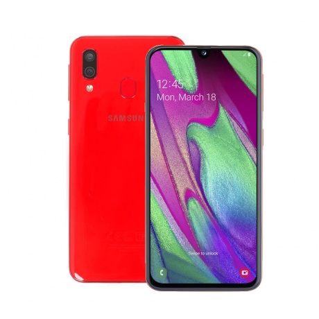 Смартфон Samsung Galaxy A40 64GB (2019) A405F Red - фото 1
