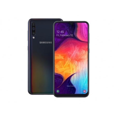 Смартфон Samsung Galaxy A50 128GB (2019) A505F Black + Портативная колонка JBL - фото 1