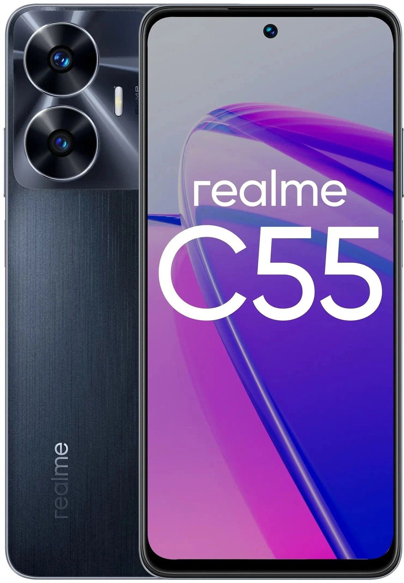 Смартфон Realme C55 8/256Gb Black смартфон doogee v20 6 43 дюйма 8 256 гб 1 05 дюйма 64 мп 6000 мач
