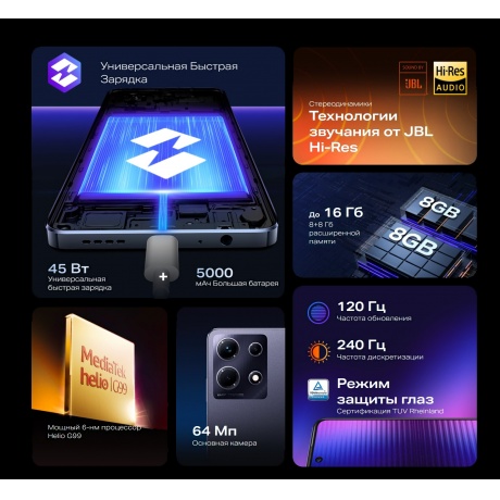 Смартфон Infinix Note 30 8/128Gb Black - фото 7