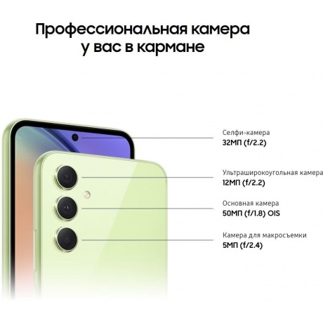 Смартфон Samsung Galaxy A54 5G 6/128Gb (SM-A546ELGACAU) Green - фото 10