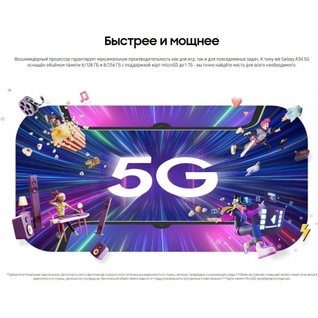 Смартфон Samsung SM-A346E Galaxy A34 5G 8/256Gb серебристый SM-A346EZSESKZ - фото 17