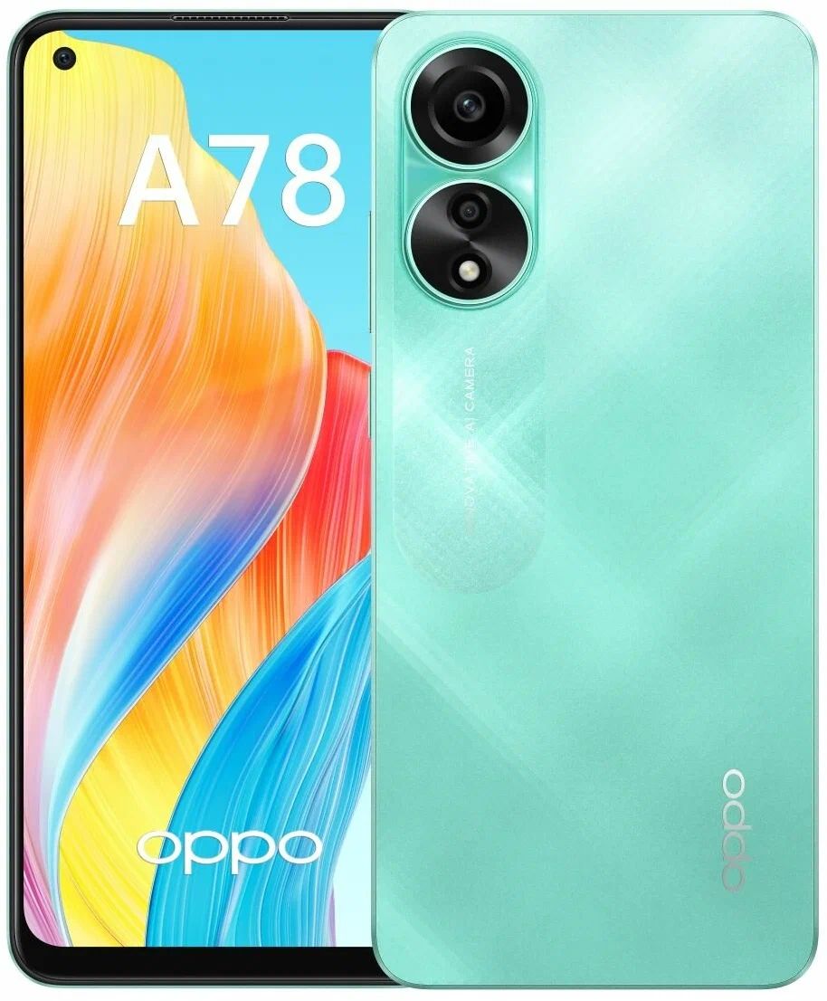 Смартфон Oppo A78 8/128Gb Agua Green смартфон oppo reno8 t 8 128gb orange