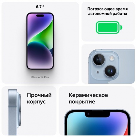 Смартфон Apple iPhone 14 Plus 256Gb (MQ3G3CH/A) Blue - фото 11