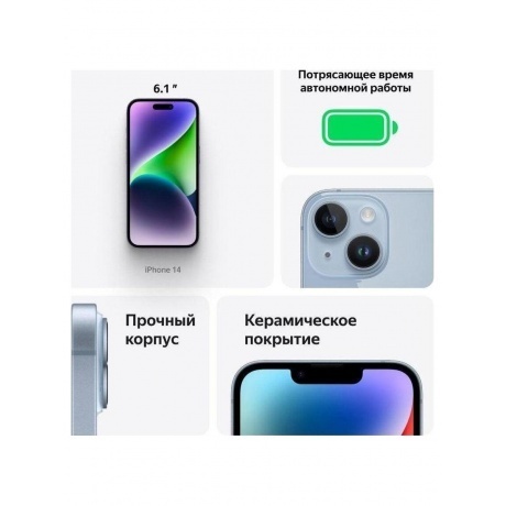 Смартфон Apple iPhone 14 256Gb (MR3G3CH/A) Yellow - фото 10