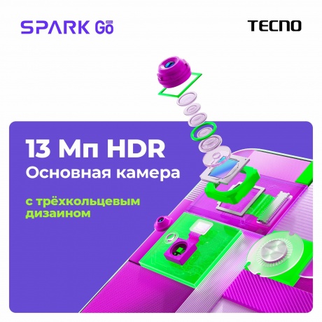 Смартфон Tecno Spark Go 2024 3/64Gb Gravity Black - фото 18