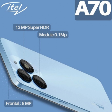 Смартфон Itel A70 4/256Gb Azure Blue - фото 7
