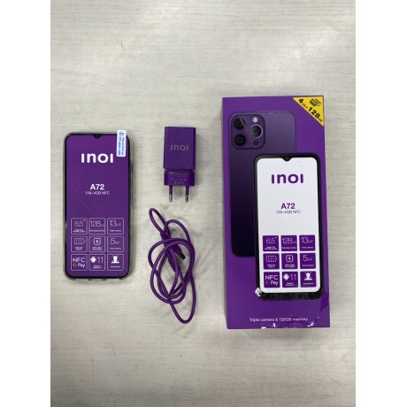 Смартфон INOI A72 4/128Gb NFC Deep Purple отличное состояние; - фото 2