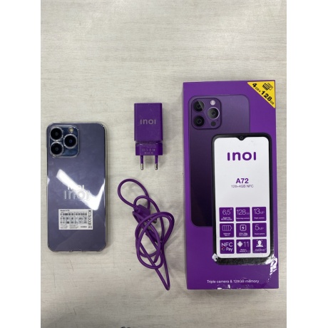 Смартфон INOI A72 4/128Gb NFC Deep Purple отличное состояние; - фото 3