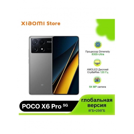 Смартфон Poco X6 Pro 5G 12/512Gb Grey - фото 14