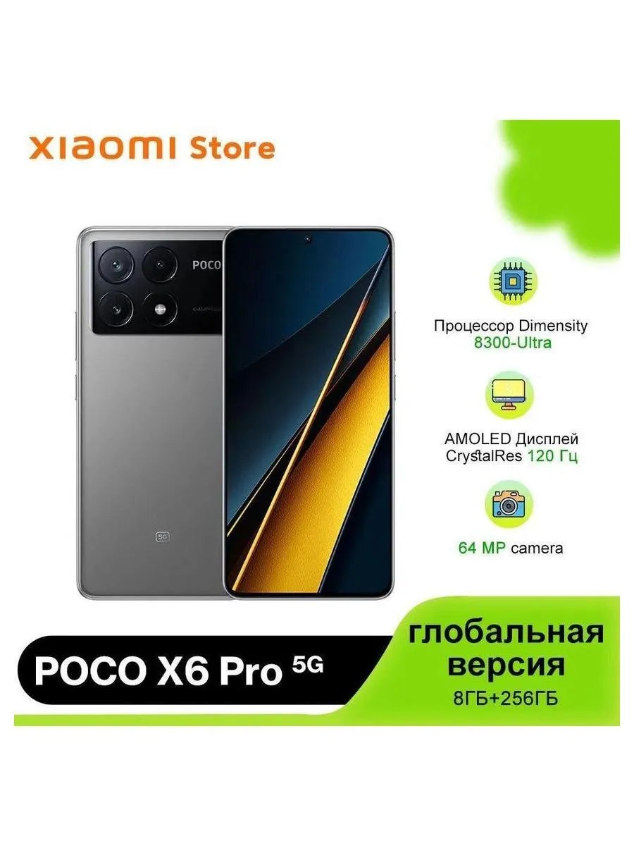 Смартфон Poco X6 Pro 5G 12/512Gb Grey - фото 14