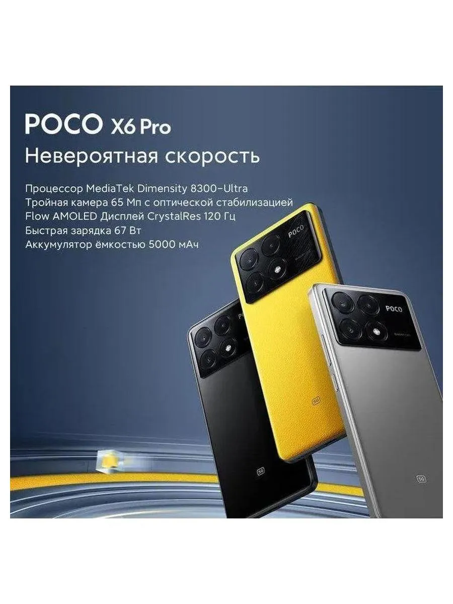 Смартфон Poco X6 Pro 5G 12/512Gb Grey - фото 17