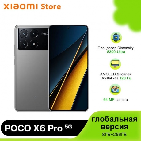 Смартфон POCO X6 Pro 5G RU 12/512Gb Grey - фото 14
