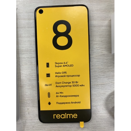 Смартфон Realme 8 6/128Gb Black Logo отличное состояние; - фото 2