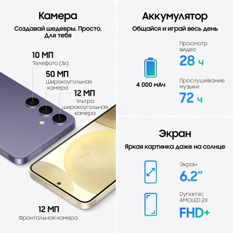 Смартфон Samsung Galaxy S24 5G 8/128Gb Grey SM-S921BZABMEA - фото 15
