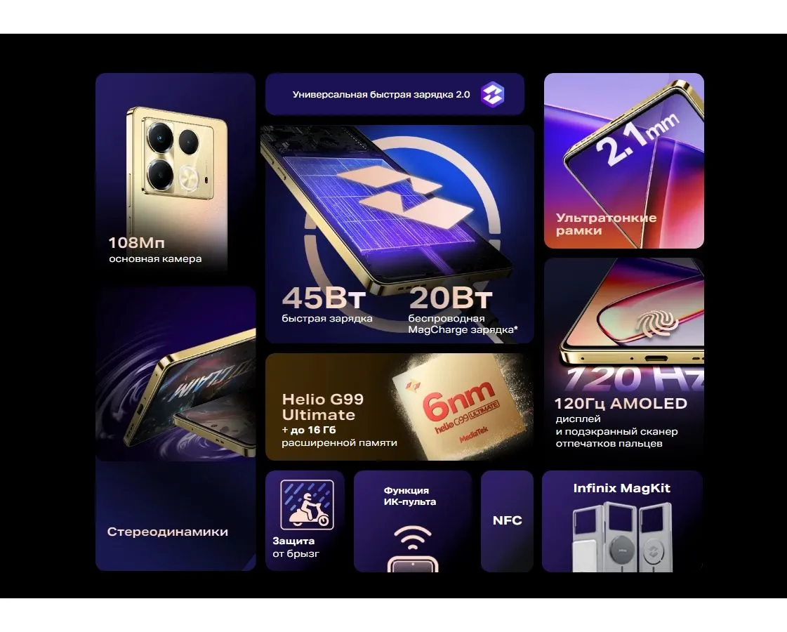 Смартфон Infinix Note 40 8/256Gb Black - фото 20