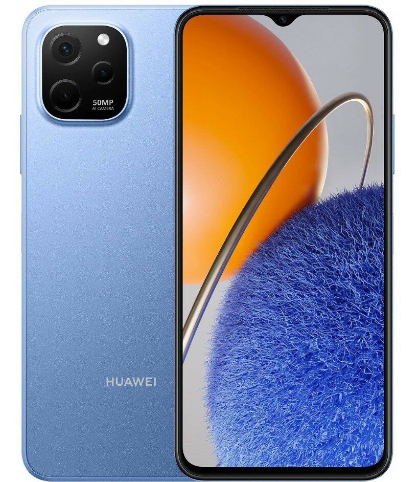Смартфон Huawei Nova Y61 4/128Gb Blue 5 контактный разъем micro usb для зарядки 50 шт разъем для подключения док станции для huawei p7 p8 lite 2017 6plus 5c 6a 6x nova p10 lite