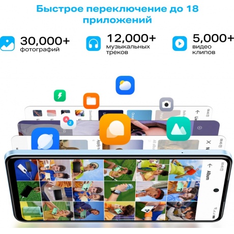 Смартфон Infinix Smart 8 Pro 4/256Gb Rainbow Blue - фото 12