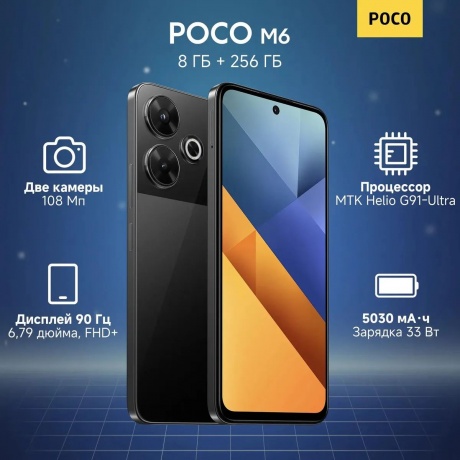 Смартфон Poco M6 8/256Gb Black - фото 13