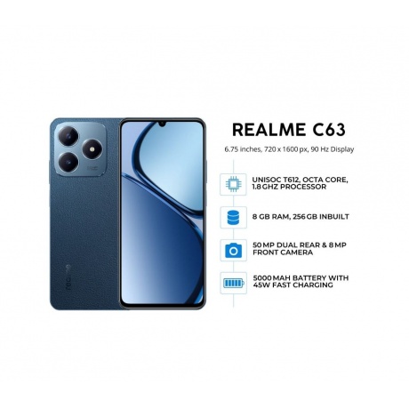 Смартфон Realme C63 8/256Gb Blue - фото 13