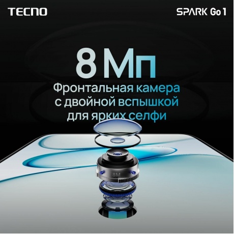 Смартфон Tecno Spark Go 1 4/64Gb Glittery White/белый - фото 14