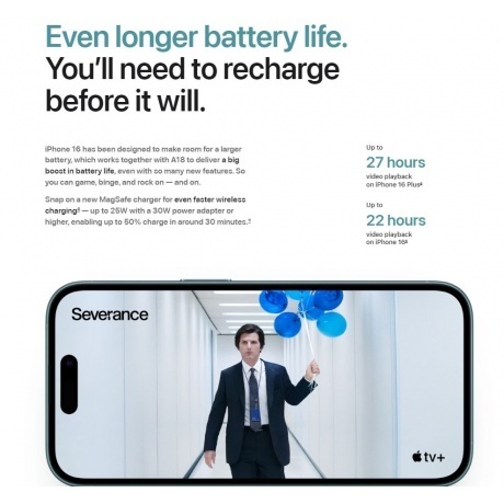 Смартфон Apple iPhone 16 128Gb (MYE73HN/A) Black - фото 17