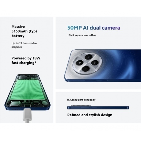 Смартфон Xiaomi Redmi 14C 8/256Gb Midnight Black - фото 14