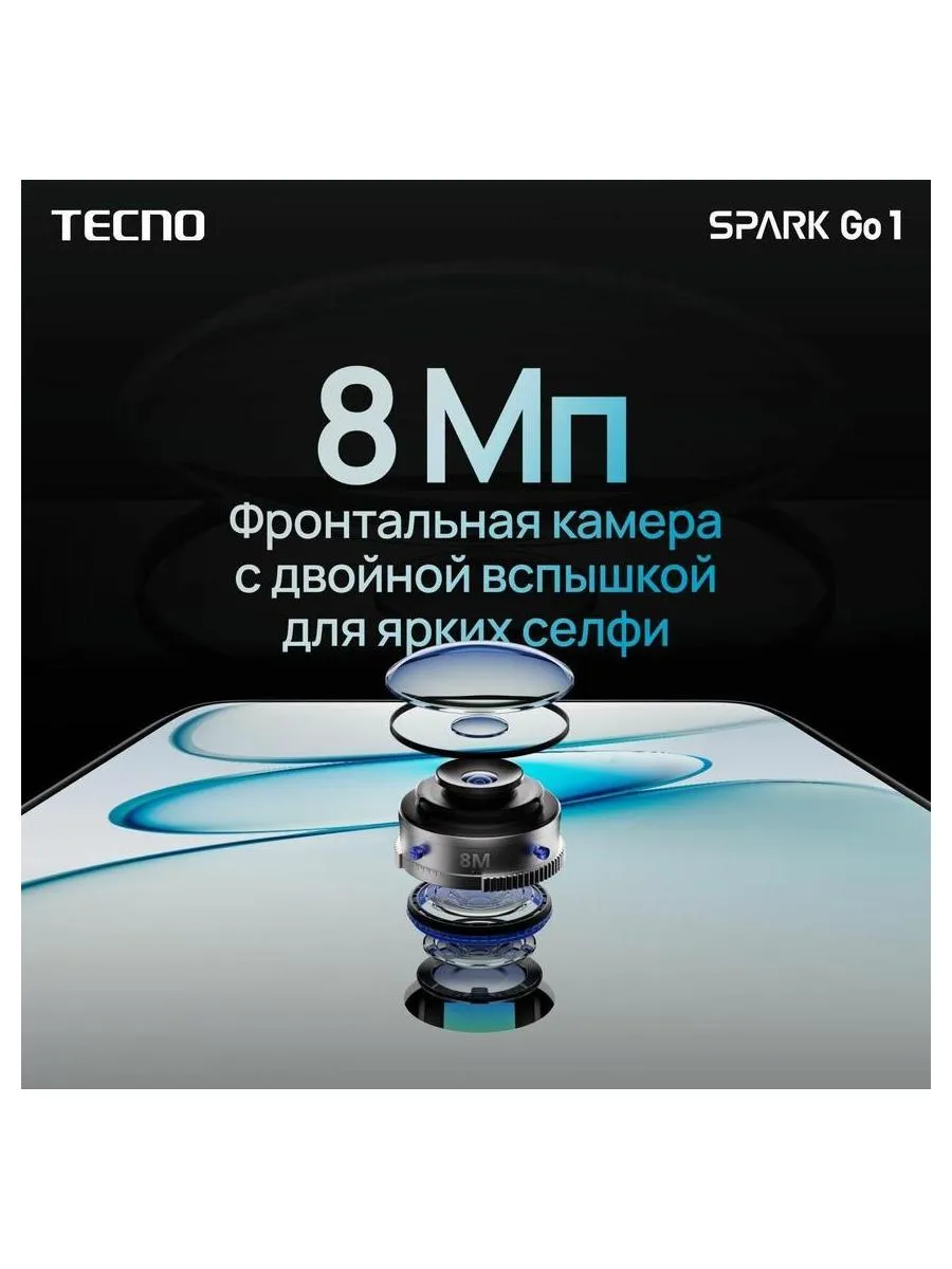 Смартфон Tecno Spark Go 1 4/64Gb Startrail Black - фото 14