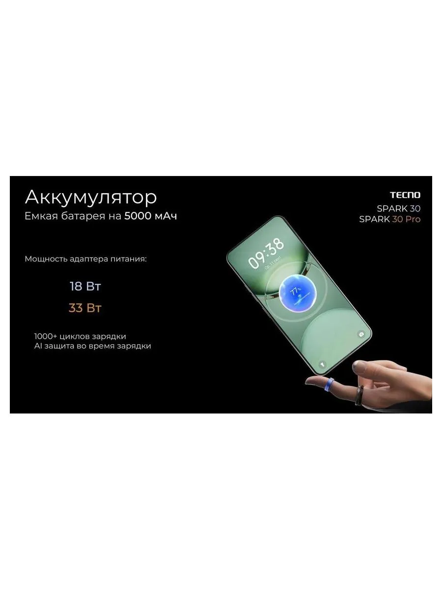 Смартфон Tecno Spark 30 Pro 8/128Gb Obsidian Edge - фото 16