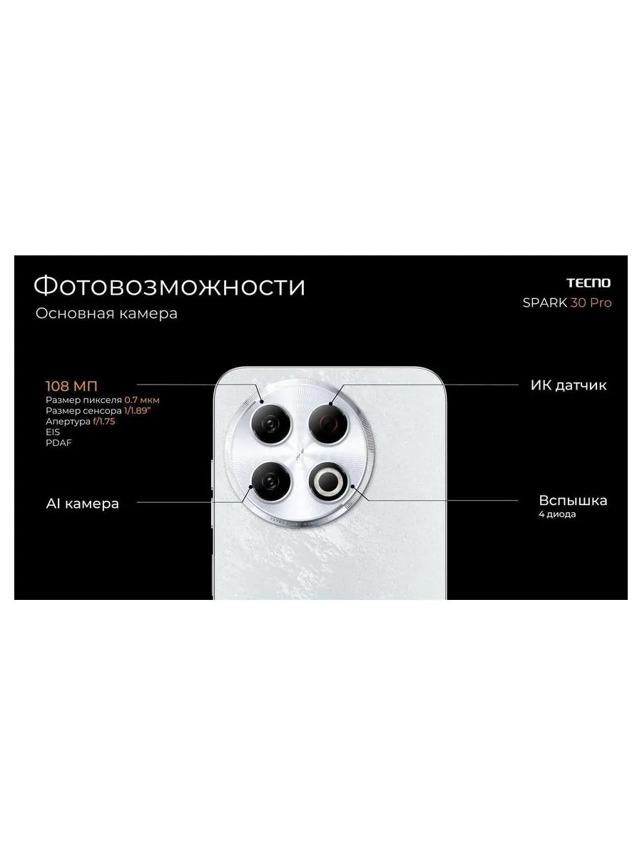 Смартфон Tecno Spark 30 Pro 8/128Gb Obsidian Edge - фото 10