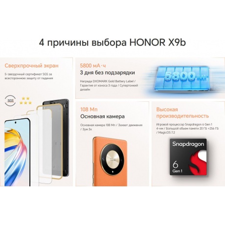 Смартфон Honor X9b 8/256Gb Emerald Green - фото 23