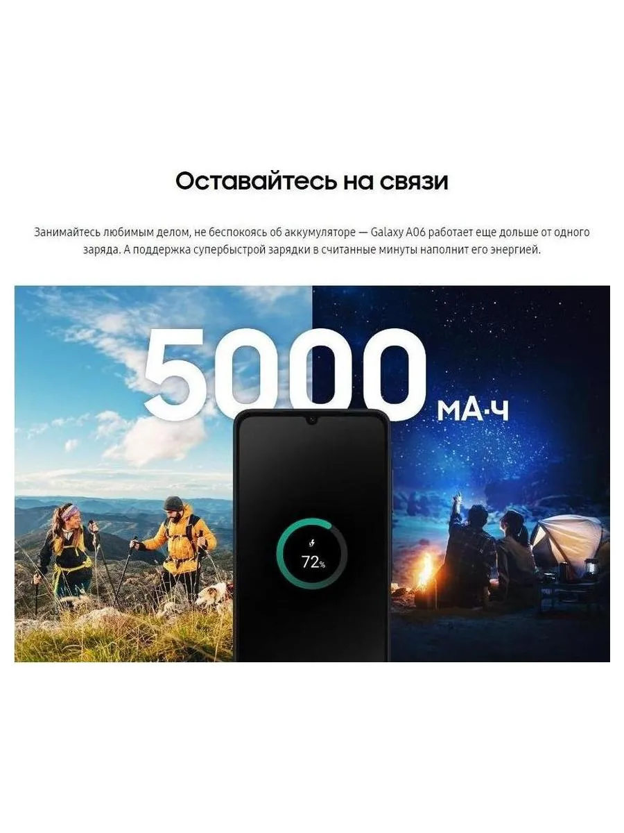 Смартфон Samsung Galaxy A06 4/128 Blue (EA) - фото 19