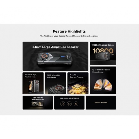 Смартфон Doogee S punk 6/256Gb Safari Green - фото 19