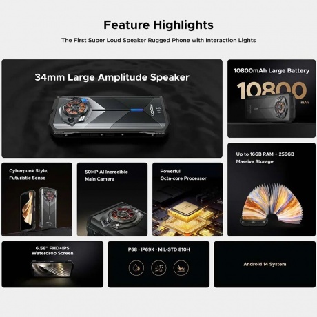 Смартфон Doogee S punk 6/256Gb Safari Green - фото 7