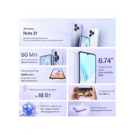 Смартфон Meizu Note 21 4/256Gb Black - фото 12