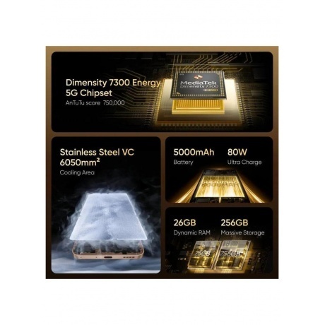 Смартфон Realme 13+ 5G 8/256Gb Bronze - фото 28