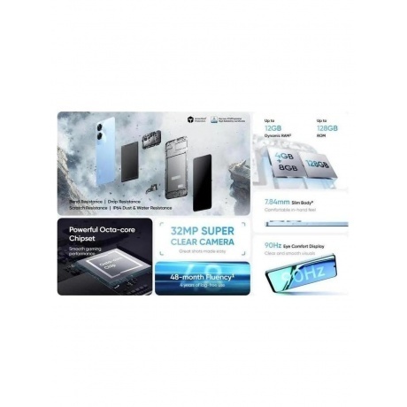 Смартфон Realme Note 60 6/128Gb Blue - фото 14