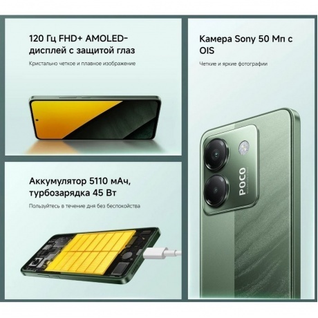 Смартфон POCO M7 Pro 5G 8/256Gb Green - фото 13