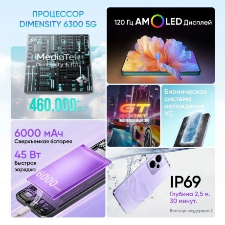 Смартфон Realme 14T 5G 12/256Gb Purple - фото 10