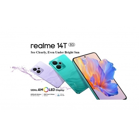 Смартфон Realme 14T 5G 8/128Gb Green - фото 24
