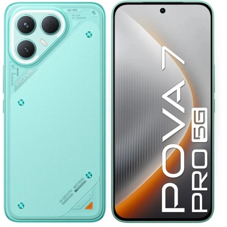 

Смартфон Tecno Pova 7 Pro 5G 12/256Gb Neon Cyan, Зеленый
