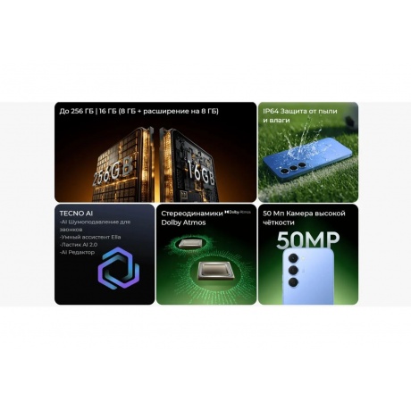 Смартфон Tecno Spark 40 Pro 8/256Gb Titanium - фото 27