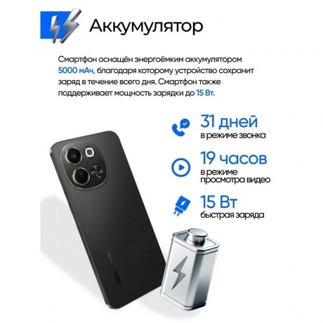Смартфон Tecno Spark Go 1 3/128Gb Black - фото 14