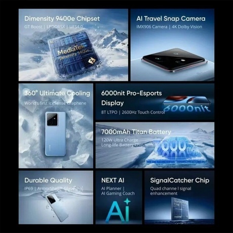 Смартфон Realme GT 7 12/256Gb Blue - фото 13