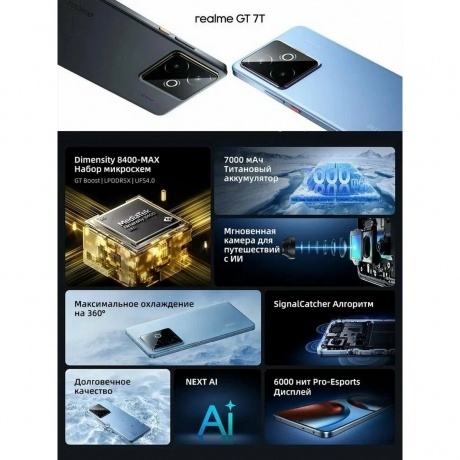 Смартфон Realme GT 7T 12/512Gb Blue - фото 12